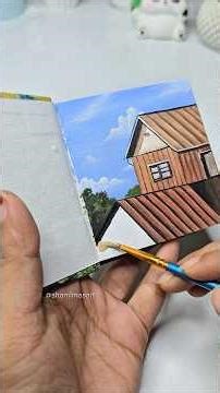 Easy mini painting tutorial 😍🤗🎨 #easytutorial #gouachepainting #artshorts