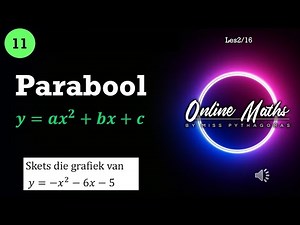 Funksies Parabool Graad11: L2 Skets Parabool in standaard vorm Oefen voorbeeld