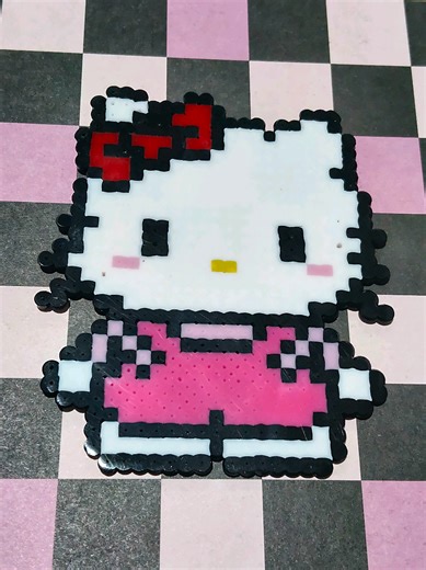 Creating Hello Kitty Art with Perler Beads