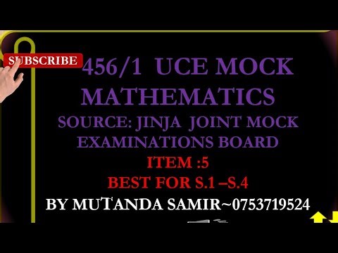 JJEB UCE MATHEMATICS 2025 ITEM 5