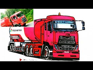 Truk tangki joged goyang - cara menggambar truk oleng