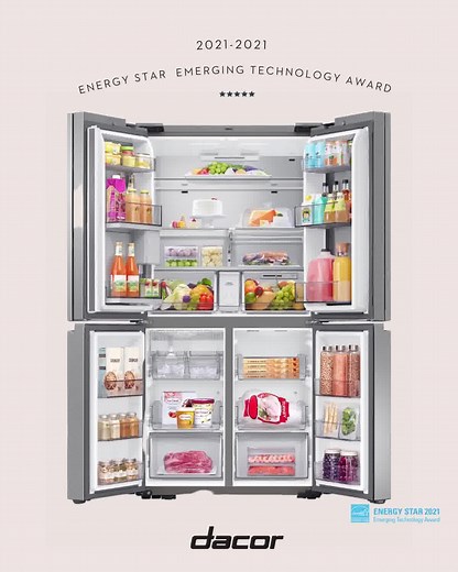 We are pleased to share that the new Dacor 36" Counter Depth French Door Refrigerator with Dual Reveal Doors has been awarded the 2020-2021 Energy Star Emerging Technology Award. Recognized by the EPA for its promising technology with the potential to significantly reduce greenhouse gas emissions - the 36" French Door Refrigerator with Dual Reveal Doors blends intuitive technology with superior design for the modern entertainer. Discover more about Dacor's latest innovations in refrigeration: bi