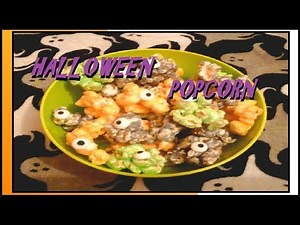 White Chocolate Halloween Monster Popcorn Recipe (( Quick, Easy and Colourful ))