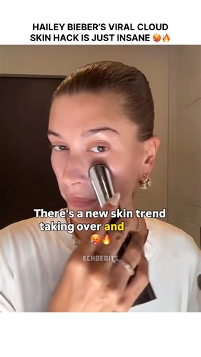 Hailey bieber’s new viral cloud skin hack🥵🔥 #ytshorts #shorts #viral #edit