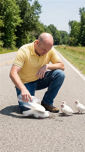Baby Doves In Peril On Busy Road! #birds #animals | More Vu Fam