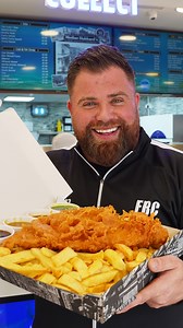 643K views · 2.5K reactions | Fish & Chips so BIG it's served in a PIZZA BOX  Mother Hubbard's | Food Review Club | Facebook