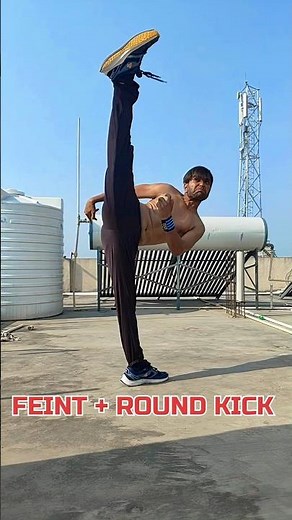 "Feint + Round Kick Master Move | Learn in Seconds!" #youtubeshorts #martialarts #davidfighter #kick