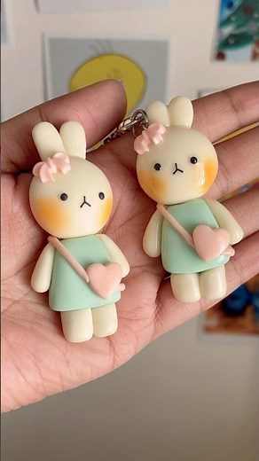 Checkout my cold porcelain clay babies 🐰| cute clay art @CraftedWithClay #clayart #diy #claycharms