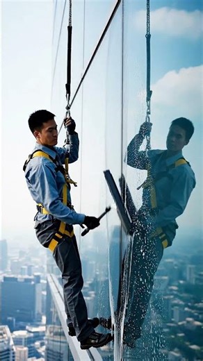 High-Rise Window Cleaning ASMR 🪟 | Realistic 8K Cinematic