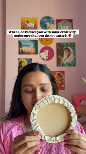I Painted Mahadev’s Blessing on a Round Canvas… Watch the Reveal