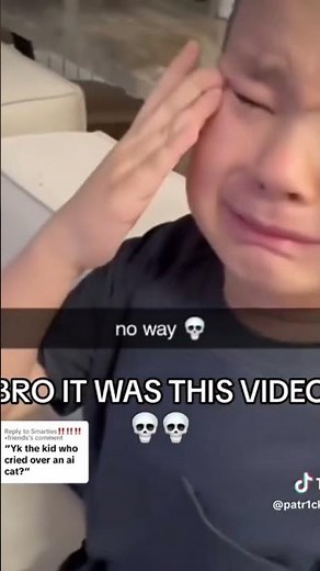 kid crying over ai cat LOL
