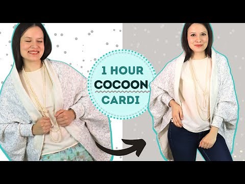 1 piece NO PATTERN cocoon Cardigan DIY Easy Sewing Tutorial (blanket cardi!)