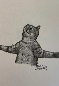 Cat Drawing Tutorial: Peaceful Cat Illustration in Calm Pose