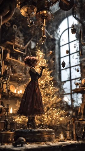Fairies move through gears and golden sparks, decorating the tree in silence Snow falls, candles glow, and Christmas magic awakens . . . #SteampunkChristmas #ChristmasMagic #SteampunkFairies #FairyTaleVibes #VictorianChristmas #FantasyArt #GothicChristmas #AIArt #LucasAIArts | lucas ai arts