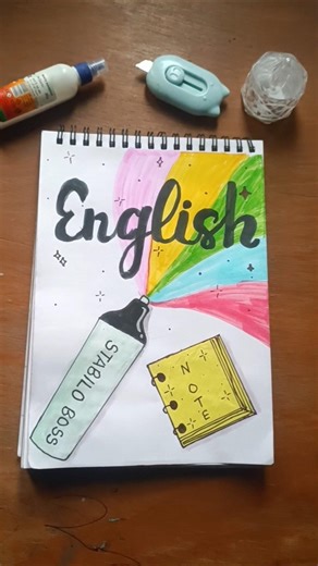 Simple aesthetic English notebook cover 📔