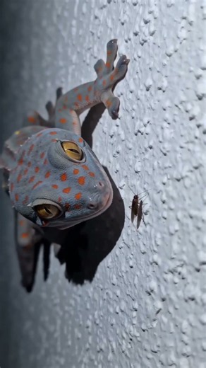 This Tokay Gecko Spots Its Prey… Then STRIKES! 🦎😱#TokayGecko #GeckoHunting #Wildlife #NatureLovers