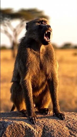 Baboon's bark sound 🚨🐵 #baboon #baboonsound #wildlife