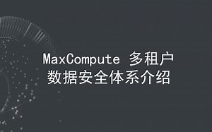 MaxCompute多租户数据安全体系介绍及实践