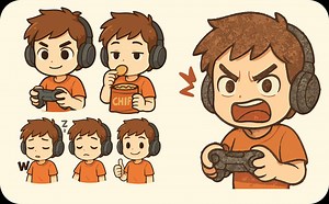 Chibi Boy Expression Pack – 6 Digital Emotes for Stream & Chat - Etsy