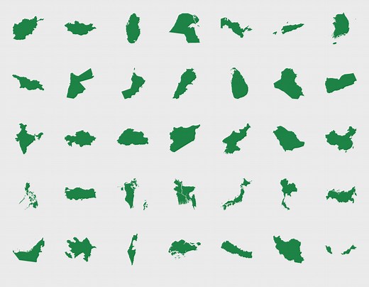 Asia: Country Outlines - Flag Quiz Game - Seterra