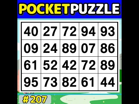 【Pocket Puzzle】 Improve memory & focus with number search 《Number Search|Brain training》 #207