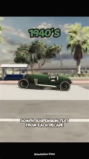 30mph car suspension test from 1930-1950 | Part 1 | CarSimTV | #shorts #car #simulation