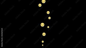 sad but relieve emoji social media Live streaming style animated icon explosion with alpha channel transparent background