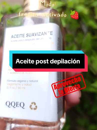 Aceite para después de depilarte que deja la piel suave, hidratada y con un delicioso aroma a fresa 🍓✨ Contiene péptidos, ácido hialurónico, vitamina F y aceites de fresa y papaya. Si te encanta oler dulce y a fresita, este producto te va a encantar. 💗 #AceiteCorporal #AromaAFresa #PielSuave #CuidadoDeLaPiel #Depilación