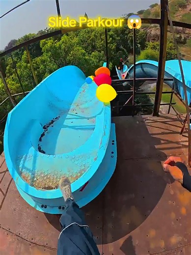 Slide Funny Parkour Pov Gone Wrong 😱😱 Chase Water Slide Balloon Popping 🎈🎈 & Rooftop Balloon Parkour Stunt Safe #shorts #parkourextreme #parkourlife #fastrunning #climbolympic