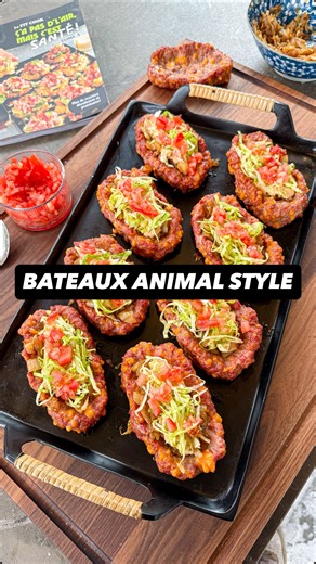 Le Fit Cook 👨🏼‍🍳 Cuisinier Santé & Québécois | Je fais tirer un livre parmis les commentaires🤩 Estce que c’est ton genre de recette?👇🏼 BATEAUX ANIMAL STYLE 🛳️🍔 Recette vedette de mon... | Instagram