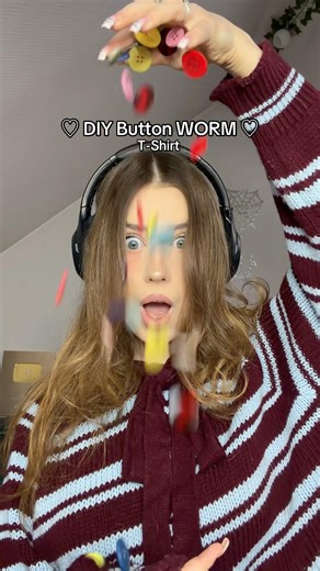 DIY Whimsy BUTTON Worm T-SHIRT Easy CLOTHING Glow UP