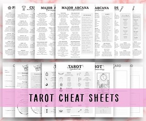 Beginner Tarot Cheat Sheet Bundle, Printable Grimoire Pages and Journal Spreads, Baby Witch Starter Guide - Etsy