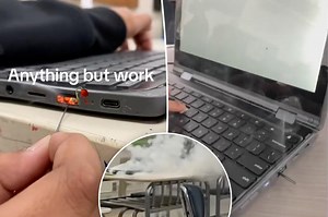 Dangerous social media craze encourages kids to set their laptops on fire — causing chaos in schools