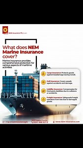 Marine insurance isn’t just about sea travel! It provides comprehensive protection for various aspects of maritime activities, including cargo, hull, and liability coverage. Stay ahead of the tide! Learn more about how our solutions can safeguard your business today. #MarineInsurance #CargoProtection #BusinessSafety #NEMInsurance #BENemSure | NEM Insurance Plc