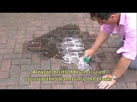 Cleaning oil stains from block paving
