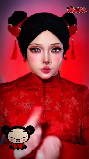 pucca cosplay #pucca #puccaxgaru #makeuptutorial #makeuptips #makeup