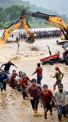 😭🚨🚑🚨JCB Operator’s Error Causes Tractor Accident 😭🚨🚑🚨🚑🚑🚑#jcb #tractor #viral #automobile