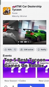 Top 5 Best Tycoon Games On Roblox #viral #roblox #youtubeshorts #gaming