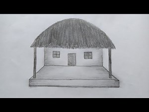 Simple House drawing || how to draw a Village Hut