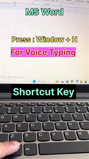 Use this shortcut for voice typing in ms word. #shortcutkey #msword #fyp #trending #computer