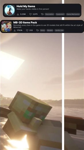 Minecraft: MB-3D Item Pack + Hold My Item Mod 🔥 (3D Items Showcase) #minecraft #resourcepack #mods