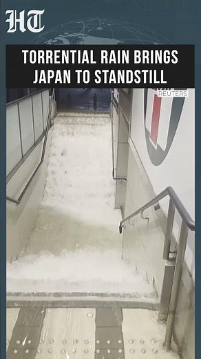 Watch: Floodwaters Gush Through Japan’s Mall After Torrential Rain | #shorts