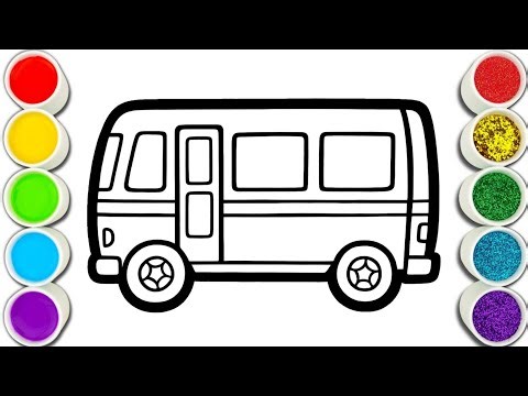 School Bus Drawing & Coloring Tutorial | Kids Drawing Video