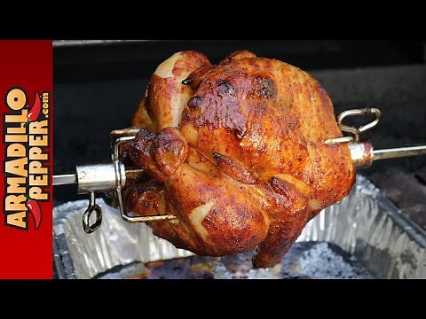 Chipotle-Butter Injected Rotisserie Chicken on the Grill