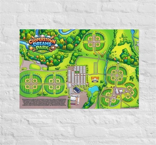 Cooperstown Dreams Park Poster, Baseball Tournament Field Map Wall Art, Cooperstown NY Sports Decor Print - Etsy