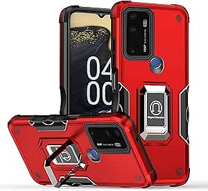 for Cricket Dream 5G / AT&T Radiant Max 5G / Cricket Innovate 5G Case, Military-Grade Slim Fit Phone Case with Ring Magnetic Car Mount Kickstand,Red