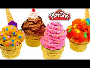 Play Doh Secret Ice Cream Toys Surprise Eggs! Opening Playdough Deserts and Eggs