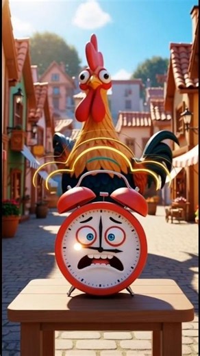 “The Angry Rooster and the New Alarm Clock!”#shortsfeed #ytshorts #cartoon #cartoonvideo