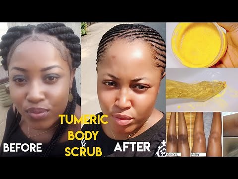 Diy Tumeric Body Scrub for Skin Lightening, Dark Spots & Stubborn Dark knuckles.... Result in 3Days.