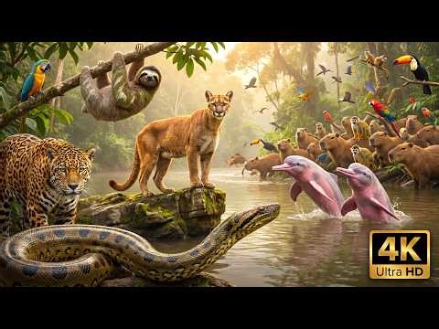 Amazon Rainforest 4K: The Ultimate Survival Journey | Jaguar, Anaconda & Pink Dolphin